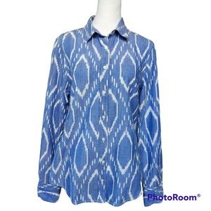 J. Crew Perfect Long Sleeve Button Up Long Sleeve Western Shirt Women's Size 8